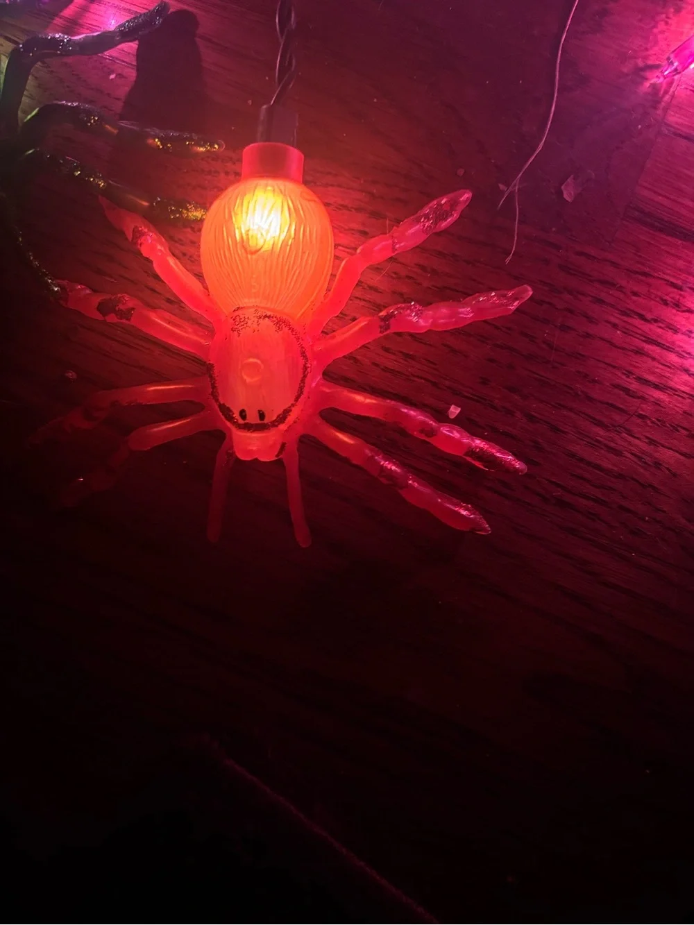 Halloween Tarantula Spider String Lights - Purple, Orange, Green Unused No Box